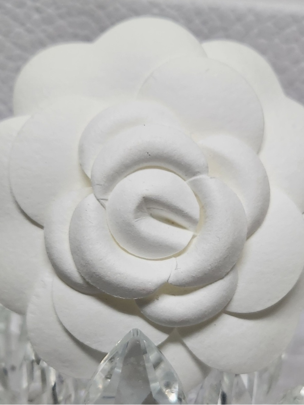 CHANEL White Camellia Floral Accent Ornament